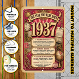 1937 The Year You Were Born Aluminum Sign – Vintage Birthday & Anniversary Gift