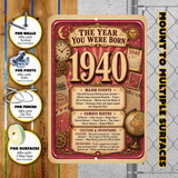 1940 The Year You Were Born Aluminum Sign – Vintage Birthday & Anniversary Gift