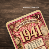 1941 The Year You Were Born Aluminum Sign – Vintage Birthday & Anniversary Gift
