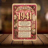 1941 The Year You Were Born Aluminum Sign – Vintage Birthday & Anniversary Gift