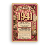 1941 The Year You Were Born Aluminum Sign – Vintage Birthday & Anniversary Gift