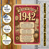 1942 The Year You Were Born Aluminum Sign – Vintage Birthday & Anniversary Gift