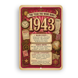 1943 The Year You Were Born Aluminum Sign – Vintage Birthday & Anniversary Gift