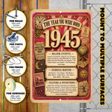 1945 The Year You Were Born Aluminum Sign – Vintage Birthday & Anniversary Gift