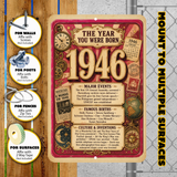 1946 The Year You Were Born Aluminum Sign – Vintage Birthday & Anniversary Gift