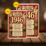 1946 The Year You Were Born Aluminum Sign – Vintage Birthday & Anniversary Gift