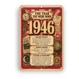 1946 The Year You Were Born Aluminum Sign – Vintage Birthday & Anniversary Gift