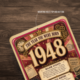 1948 The Year You Were Born Aluminum Sign – Vintage Birthday & Anniversary Gift