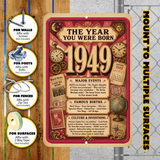 1949 The Year You Were Born Aluminum Sign – Vintage Birthday & Anniversary Gift