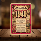 1949 The Year You Were Born Aluminum Sign – Vintage Birthday & Anniversary Gift