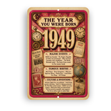 1949 The Year You Were Born Aluminum Sign – Vintage Birthday & Anniversary Gift