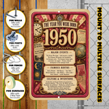 1950 The Year You Were Born Aluminum Sign – Vintage Birthday & Anniversary Gift