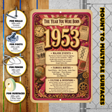 1953 The Year You Were Born Aluminum Sign – Vintage Birthday & Anniversary Gift