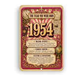 1954 The Year You Were Born Aluminum Sign – Vintage Birthday & Anniversary Gift