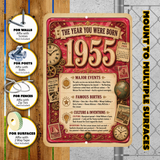 1955 The Year You Were Born Aluminum Sign – Vintage Birthday & Anniversary Gift