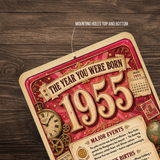 1955 The Year You Were Born Aluminum Sign – Vintage Birthday & Anniversary Gift