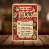 1955 The Year You Were Born Aluminum Sign – Vintage Birthday & Anniversary Gift