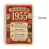 1955 The Year You Were Born Aluminum Sign – Vintage Birthday & Anniversary Gift