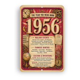 1956 The Year You Were Born Aluminum Sign – Vintage Birthday & Anniversary Gift