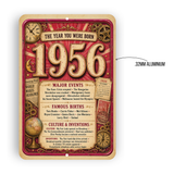 1956 The Year You Were Born Aluminum Sign – Vintage Birthday & Anniversary Gift