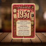 1957 The Year You Were Born Aluminum Sign – Vintage Birthday & Anniversary Gift