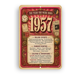 1957 The Year You Were Born Aluminum Sign – Vintage Birthday & Anniversary Gift