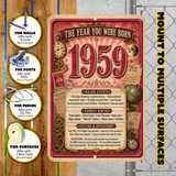 1959 The Year You Were Born Aluminum Sign – Vintage Birthday & Anniversary Gift