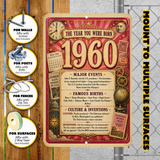 1960 The Year You Were Born Aluminum Sign – Vintage Birthday & Anniversary Gift