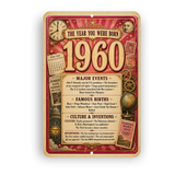 1960 The Year You Were Born Aluminum Sign – Vintage Birthday & Anniversary Gift