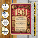 1961 The Year You Were Born Aluminum Sign – Vintage Birthday & Anniversary Gift