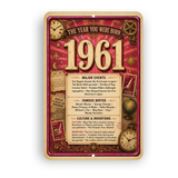 1961 The Year You Were Born Aluminum Sign – Vintage Birthday & Anniversary Gift