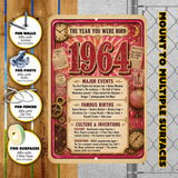 1964 The Year You Were Born Aluminum Sign – Vintage Birthday & Anniversary Gift
