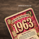 1963 The Year You Were Born Aluminum Sign – Vintage Birthday & Anniversary Gift