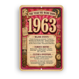1963 The Year You Were Born Aluminum Sign – Vintage Birthday & Anniversary Gift
