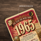 1965 The Year You Were Born Aluminum Sign – Vintage Birthday & Anniversary Gift