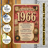 1966 The Year You Were Born Aluminum Sign – Vintage Birthday & Anniversary Gift