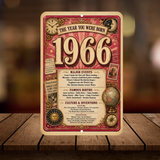 1966 The Year You Were Born Aluminum Sign – Vintage Birthday & Anniversary Gift