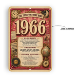 1966 The Year You Were Born Aluminum Sign – Vintage Birthday & Anniversary Gift