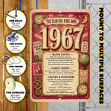 1967 The Year You Were Born Aluminum Sign – Vintage Birthday & Anniversary Gift