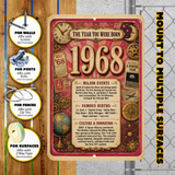 1968 The Year You Were Born Aluminum Sign – Vintage Birthday & Anniversary Gift
