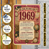 1969 The Year You Were Born Aluminum Sign – Vintage Birthday & Anniversary Gift