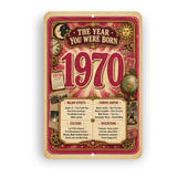 1970 The Year You Were Born Aluminum Sign – Vintage Birthday & Anniversary Gift