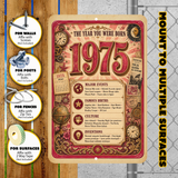 1975 The Year You Were Born Aluminum Sign – Vintage Birthday & Anniversary Gift