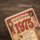 1975 The Year You Were Born Aluminum Sign – Vintage Birthday & Anniversary Gift