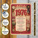 1976 The Year You Were Born Aluminum Sign – Vintage Birthday & Anniversary Gift