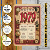 1979 The Year You Were Born Aluminum Sign – Vintage Birthday & Anniversary Gift
