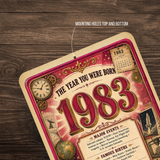 1983 The Year You Were Born Aluminum Sign – Vintage Birthday & Anniversary Gift