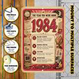 1984 The Year You Were Born Aluminum Sign – Vintage Birthday & Anniversary Gift