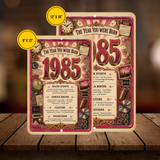 1985 The Year You Were Born Aluminum Sign – Vintage Birthday & Anniversary Gift