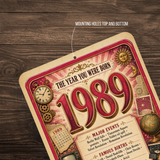 1989 The Year You Were Born Aluminum Sign – Vintage Birthday & Anniversary Gift